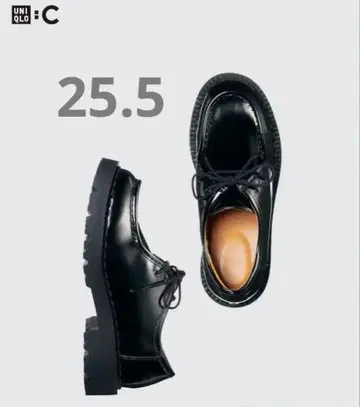 UNIQLO 레이스업 슈즈 블랙 25.5