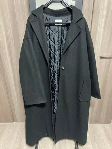 hinari 오버 사이즈 롱 코트 블랙