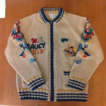 자수 니트 가디건