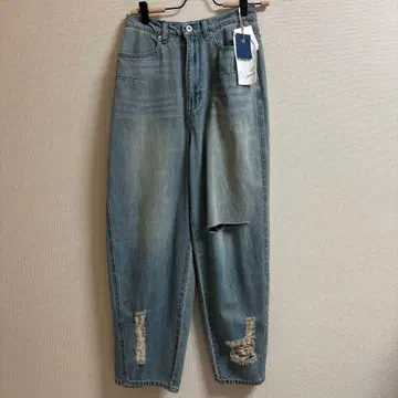 미사용 새상품 시니컬 데미지 커브 데님 와이드 1호 택 포함