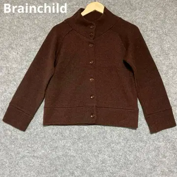 Brainchild 브라운 하이넥 니트 가디건