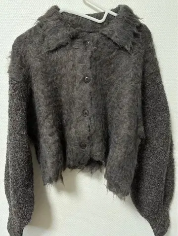 웨이브 기모 크롭 니트