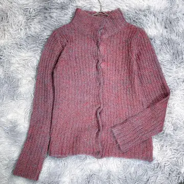 OZOC [38] 니트 가디건 퍼플 비침 있음 모헤어 혼방 여성용