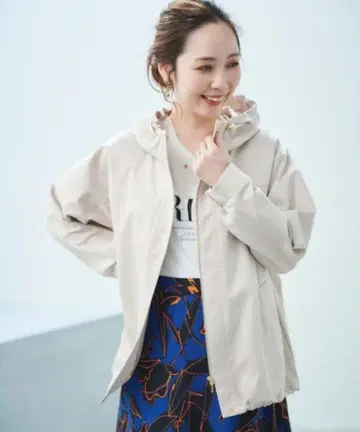 트윌 스트레치 후드 블루종