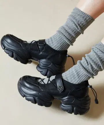 MARY QUANT x PUBLUX 콜라보 스니커즈 그레이 24cm