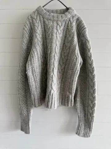 Cecilie Bahnsen 그레이 케이블 니트 스웨터