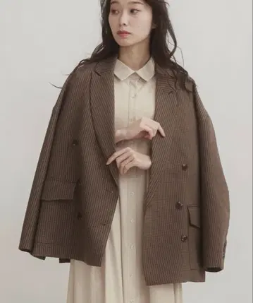 moi tytto 오버 사이즈 테일러드 자켓 S 체크