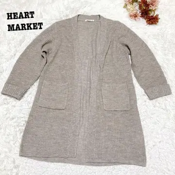 s.2104 [하트마켓] 긴팔 니트 롱 가디건 그레이 계열