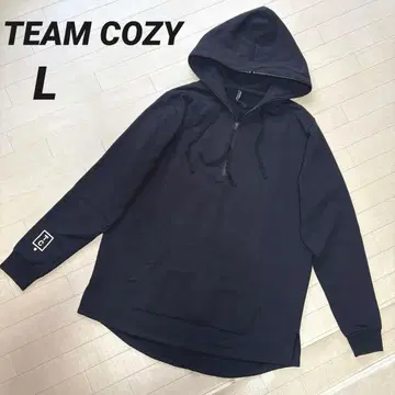TEAM COZY 팀 코지 후드티 빅 실루엣 하프 지퍼