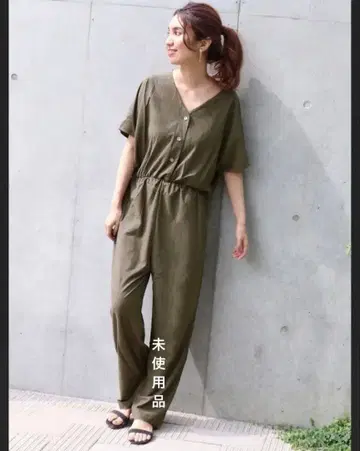 미사용품 FRAMeWORK 코튼 레이온 트윌 콤비네존