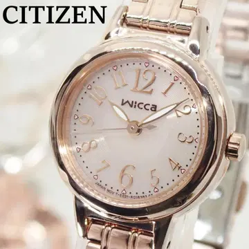 작동품 시티즌 위카 여성용 손목시계 솔라 핑크 골드