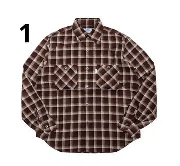 새상품 서브컬처 셔츠 COTTON CHECK SHIRT BROWN