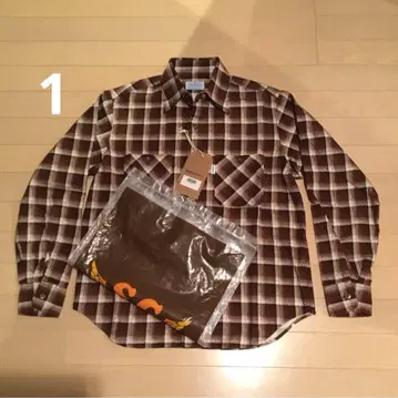 새상품 서브컬처 셔츠 COTTON CHECK SHIRT BROWN