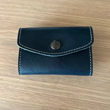 ZARIO 네이비 가죽 코인 케이스