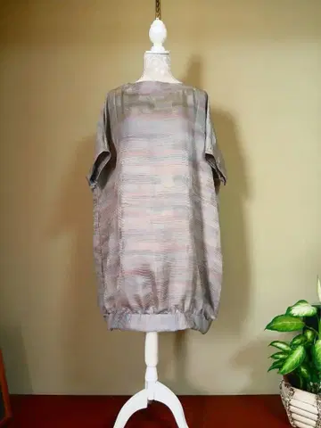 기모노 리메이크 자크리, 넉넉한 튜닉 반소매 순수 실크