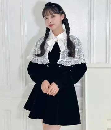 구매 전 댓글 honeycinnamon 레이스 케이프 벨로아 원피스