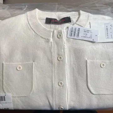 CABaN 코튼 캐시미어 크루넥 가디건 화이트