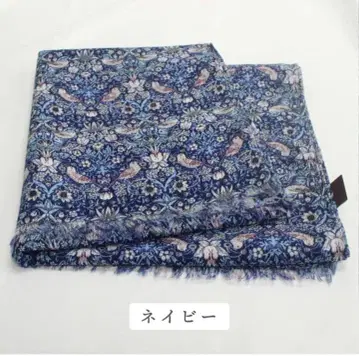 리버티 패턴 LIBERTY 울 100% 일본제 고품질 스톨 [ 네이비 ]