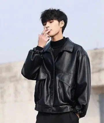 인기 박스 실루엣 가죽 자켓 라이더 자켓 패션6