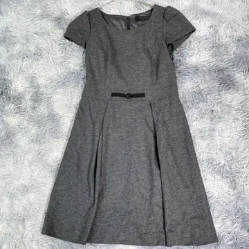 UNTITLED [ 1 ] 반팔 무릎 기장 원피스 그레이 여성용 포멀