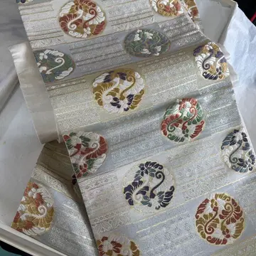 3294 아름다운 다색 꽃 무늬 후쿠로 오비 길이 430cm 폭 31cm