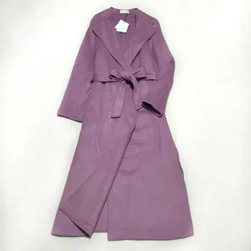 미사용 플라스테 울 블렌드 리버 코트 빅 칼라 여배우 옷깃 벨티드