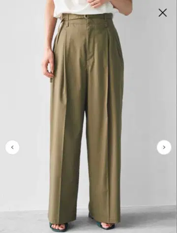 택 포함 새상품 루니 벨트 와이드 팬츠 38 카키