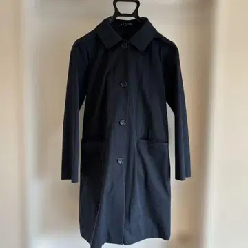 띠어리 네이비 후드 부착 코트