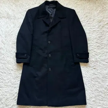 새상품급 캐시미어 100% 이탈리아제 원단 체스터 코트 블랙 롱 기장