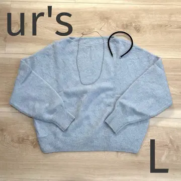 유어즈 시착만 한 상품 폭스 캐시미어 니트 라이트 블루