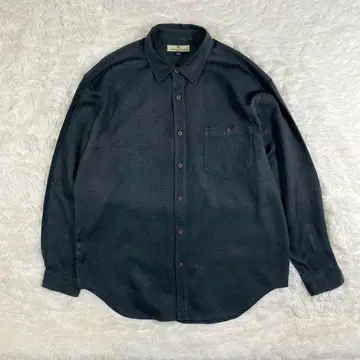 타미힐피거 100% 실크 롱 슬리브 셔츠 블랙 L 레귤러