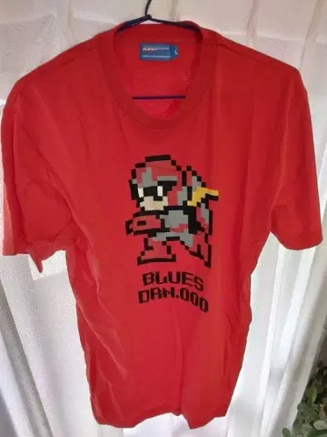 블루스 락맨 T셔츠 빨간색 L사이즈 시마무라