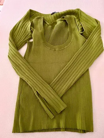 MAISON SPECIAL 볼레로 니트탑 그린