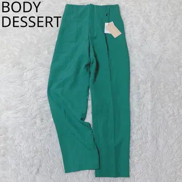 바디 디저트 와이드 팬츠 하이웨스트 허리밴딩 화려한 그린 L