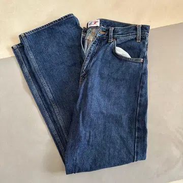 DEVINUSAGE 다크 블루 스트레이트 데님 팬츠