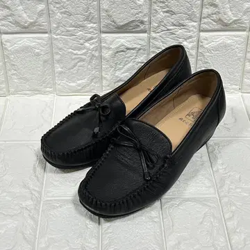 23cm 여성용 블랙 모카신 플랫슈즈