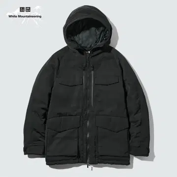 UNIQLO 하이브리드 다운 오버사이즈 파카 S 블랙