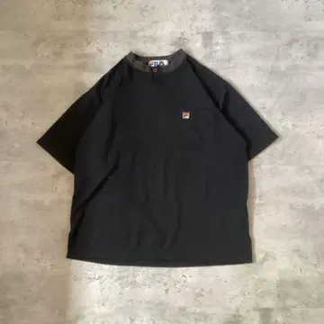FILA 휠라 헨리넥 T셔츠 블랙