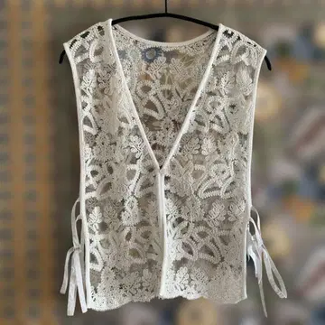 니코앤드 2WAY 튤 코드 레이스 베스트 화이트