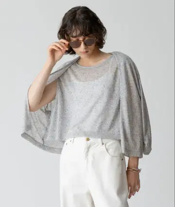 allureville 트롱프뢰유 멀티웨이 풀오버 린넨 혼방 그레이