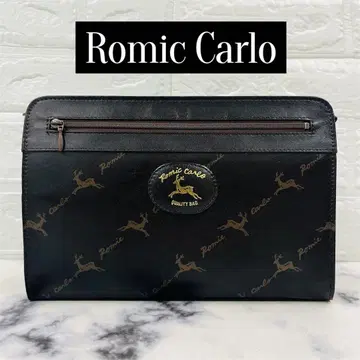 [ Romic Carlo ] 클러치 세컨드 백 블랙 골드 사슴 패턴