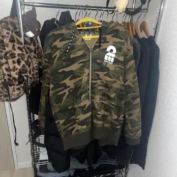 2BRD 카모플라쥬 집업 후드티 M y2k 크롭 기장