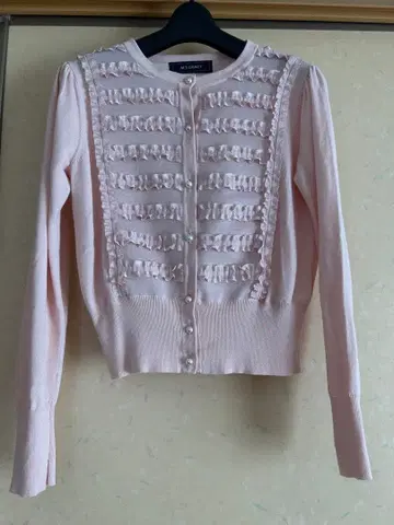 M'SGRACY 프릴 니트 가디건 핑크 38