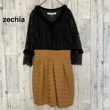 zechia 제치아 절개 원피스 레이스 블랙