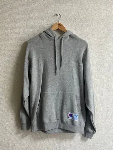 Champion 그레이 후드 부착 맨투맨