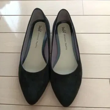 블랙 스웨이드 스틸레토 플랫슈즈