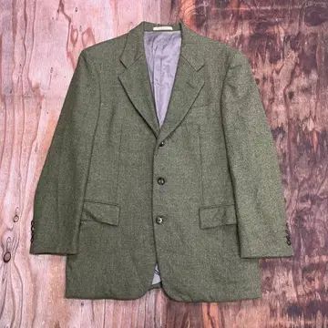 80s 알파카 테일러드 자켓 울 트위드 그린 VINTAGE