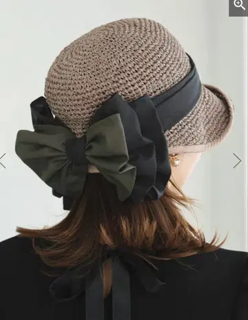 kozue x Donoban 리본 크로셰 햇 그레이