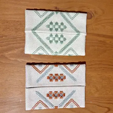 티슈 케이스 시스루 자수 (2개 세트)