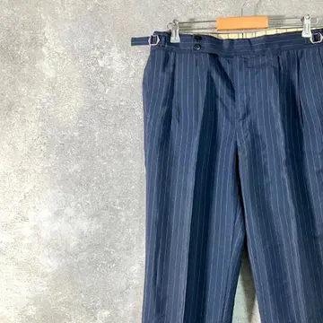 슬랙스 빈티지 TALON 지퍼 원턱 네이비 스트라이프